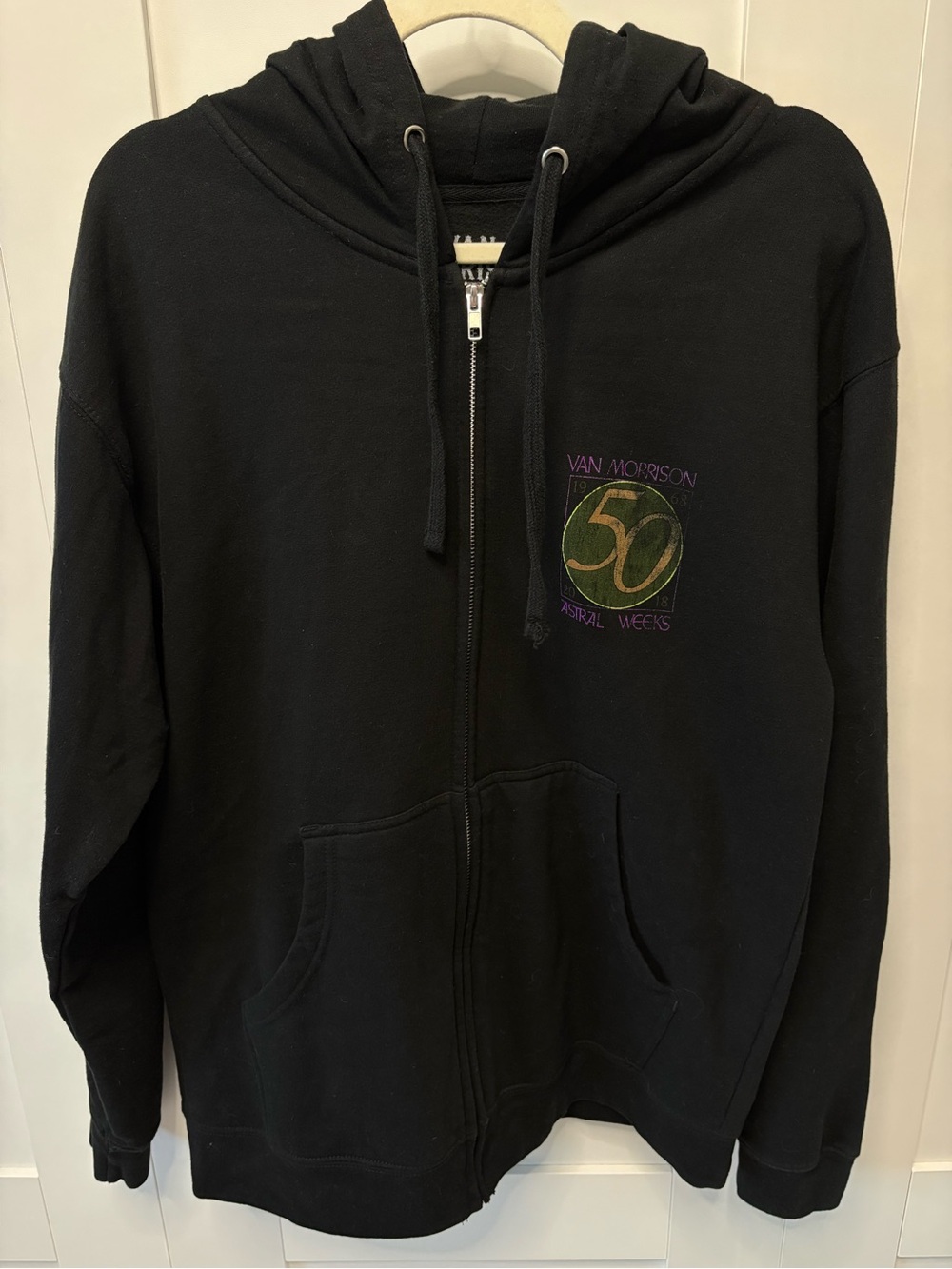 Van Morrison 50th Anniversary Black Zip Hoodie